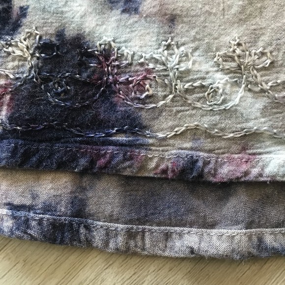 Tie Dyed Embroidered Tunic Long Line 3/4 sleeve boho hippie festival 2XL - Picture 4 of 9